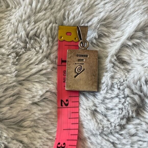 Vintage mexico 925 sterling onyx charm - Picture 9 of 9